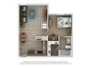 A2 Floor Plan | 1-Bedroom Floor Plan | Flatts at South Campus | 1,  2, 3, & 4 Bedroom Apartments Oxford MS