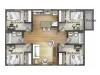 D1 floor plan | 4 Bedroom Floor Plan | The Commons | Student Apartments In Oxford OH