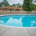 Community swimming pool and sun deck at Oak Forest Apartments in Reading, PA.