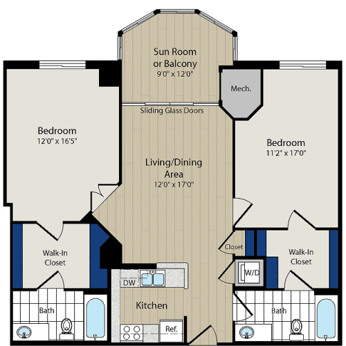 Floor Plan 5 | Luxury Apartments In Arlington VA | Meridian at Ballston Commons