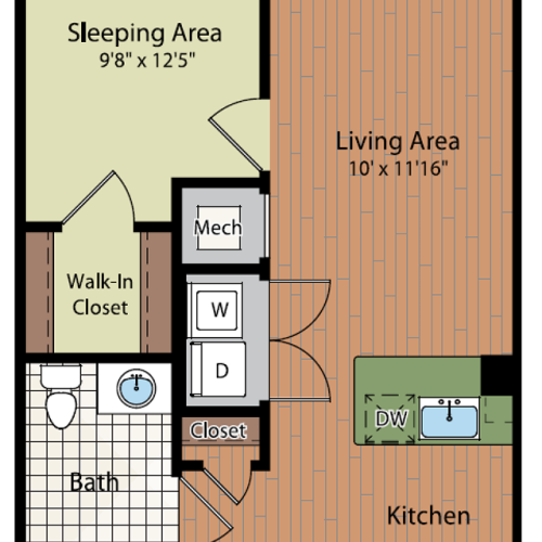 Image of S3A Floor Plan | Affordable Fairfax Apartments | Residences at Government Center