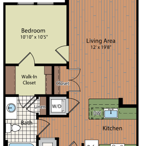 Image of the A3 Floor Plan | Residences at Government Center | Fairfax Apartments