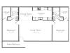 2 Bedroom 2 Bathroom Floorplan | Bayou Shadows Apartment Homes