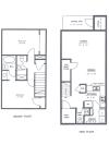 2 Bedroom 2.5 Bath Floorplan | Sycamore Point Apartment Homes