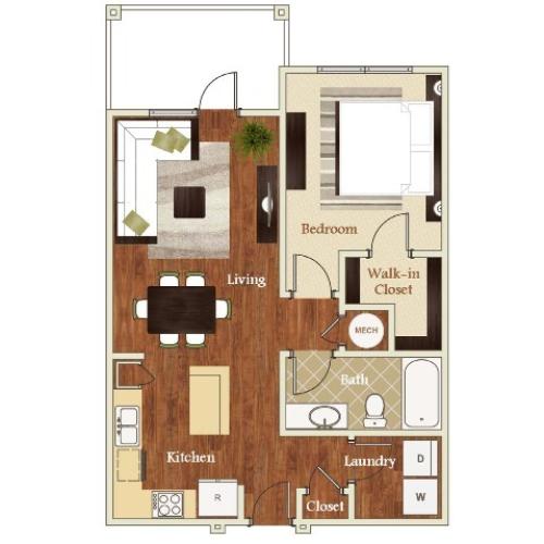 A2 Floorplan  | Apartments in Cary, NC | Lofts at Weston