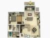 Cypress Upgrade one bedroom one bathroom 3D floor plan