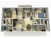 Espana Rehab two bedroom two bathroom 3D floor plan