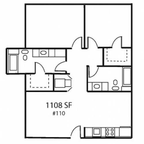 B2H two bed, two bath with large closets