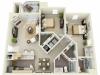 Two Bedroom Two Bathroom Floor Plan The Sanford - Classic