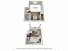 One bedroom loft apartment 3D floor plan South Tampa, FL