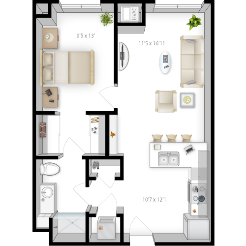 1BR/1BA - Tower 5