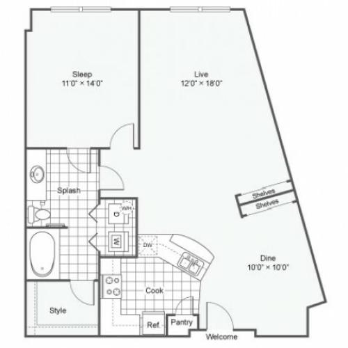 Floor Plan 13 | Downtown Dallas Apartments | Arrive West End