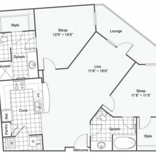 Floor Plan 15 | Dallas TX Luxury Apartments | Arrive West End