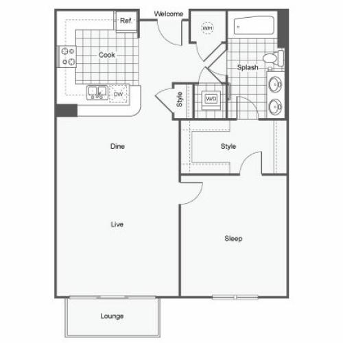 Floor Plan 2 | Apartments Near GSU | Dwell ATL