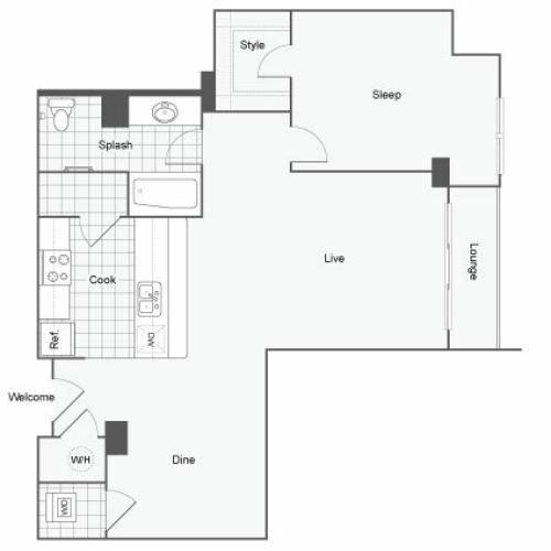 Floor Plan 6 | Student Apartments Atlanta | Dwell ATL
