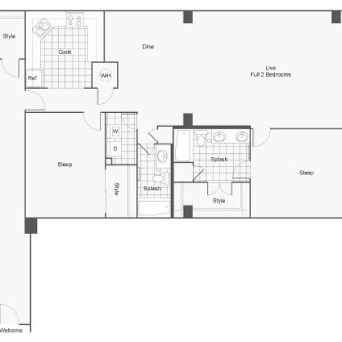 Floor Plan 30 | Atlanta Student Apartments | Dwell ATL