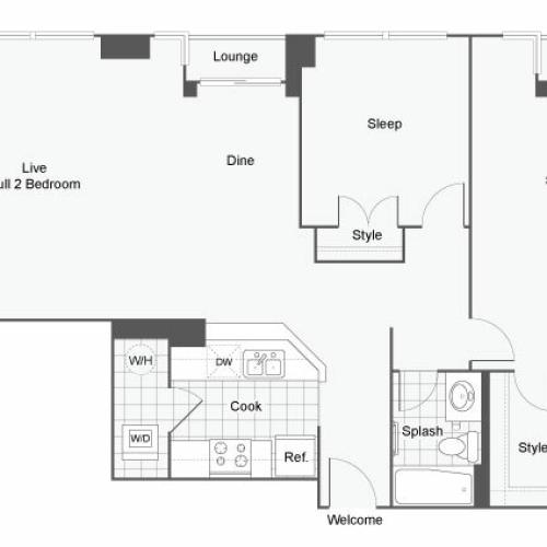 Floor Plan 33 | GSU Apartments | Dwell ATL
