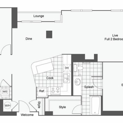 Floor Plan 36 | Student Apartments Atlanta | Dwell ATL
