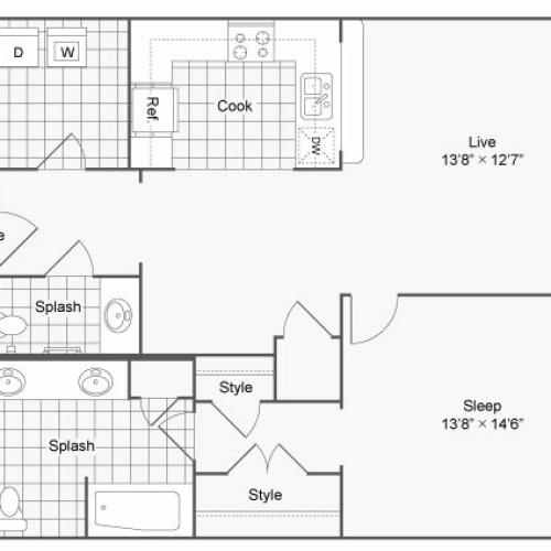 Floor Plan 40| Alamo Apartments San Antonio TX | Arrive Eilan