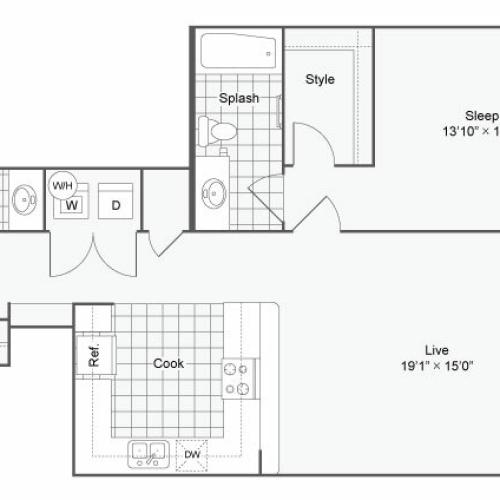 Floor Plan 48| Alamo Apartments San Antonio TX | Arrive Eilan