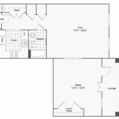 Floor Plan 56| Alamo Apartments San Antonio TX | Arrive Eilan
