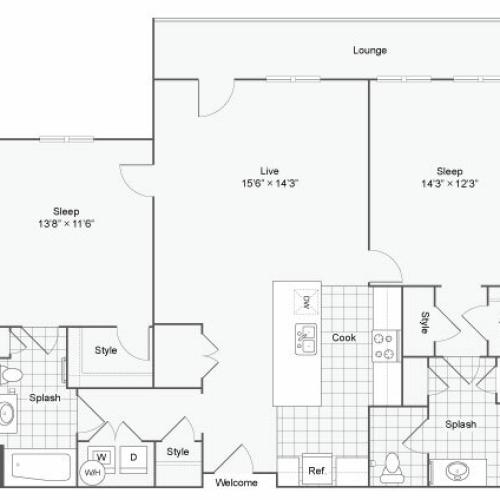 Floor Plan 76| Alamo Apartments San Antonio TX | Arrive Eilan
