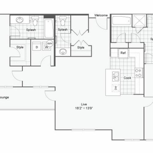 Floor Plan 107| Alamo Apartments San Antonio TX | Arrive Eilan