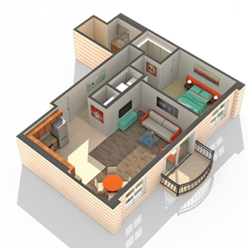 1 Bedroom Floor Plan | Apartments In Des Plaines | Renew Five Ninety Five