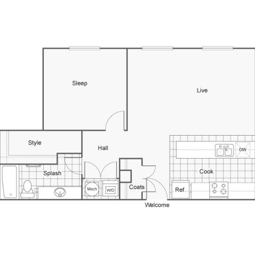 Floor Plan 27 | Studio Apartments Downtown Wichita KS | ReNew Wichita