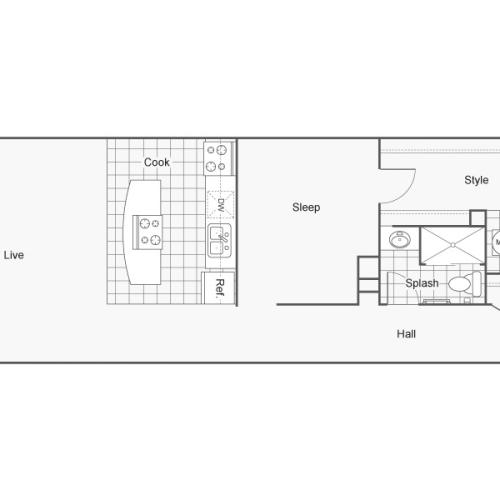 Floor Plan 34 | Luxury Apartments Wichita KS | ReNew Wichita