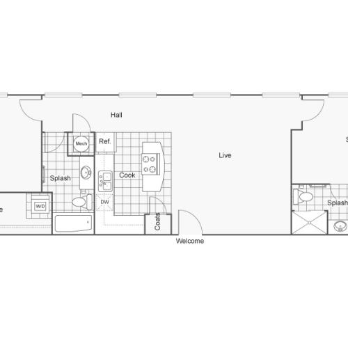 Floor Plan 45 | Apartments Downtown Wichita KS | ReNew Wichita