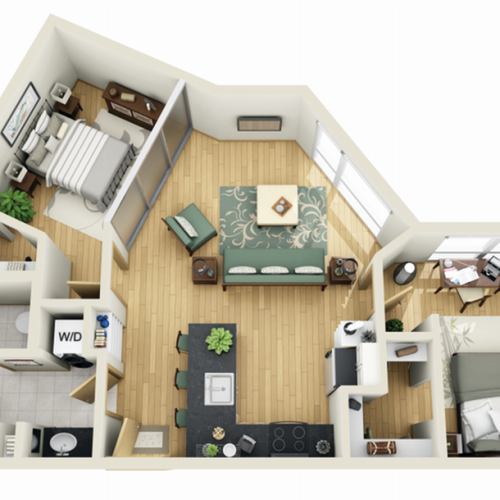 Floor Plan 17 | 1 Bedroom Apartments Minneapolis MN | Solhaus Apartments
