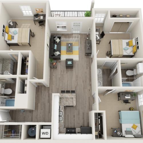 Floor Plan Images | The Social 1600 Apartment Homes for Rent in Tallahassee FL 32303
