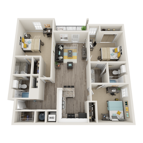 Floor Plan Images | The Social 1600 Apartment Homes for Rent in Tallahassee FL 32303
