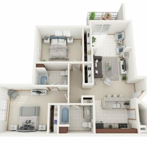 Floor Plan C | Riverwood Apartments | Apartments in Kenosha, WI