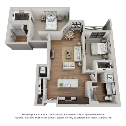 Floor Plan 2B | Arrabelle Apartments | Apartments in Cedarburg, WI