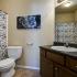 Coryell Courts apartments guest bathroom, furnished