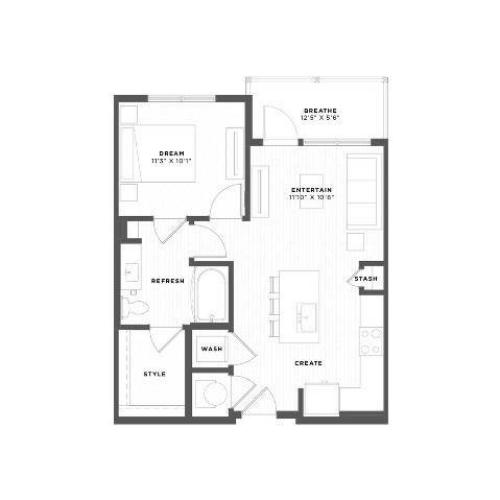 A1-HC Floor Plan Image