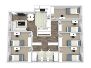 6 Bed - Private Rooms