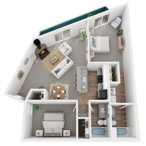 Two Bedroom Cottage Floorplan