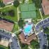 Lexington Crossing aerial view of property, buildings, swimming pool, basketball and tennis courts