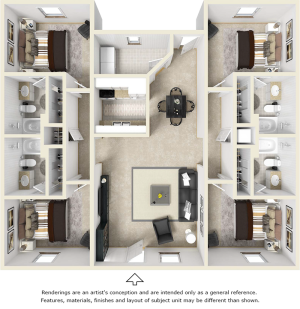 4x4 Flat floor plan