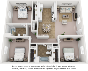 Juniper floor plan with 3 bedrooms, 2 bathrooms and enhanced finishes