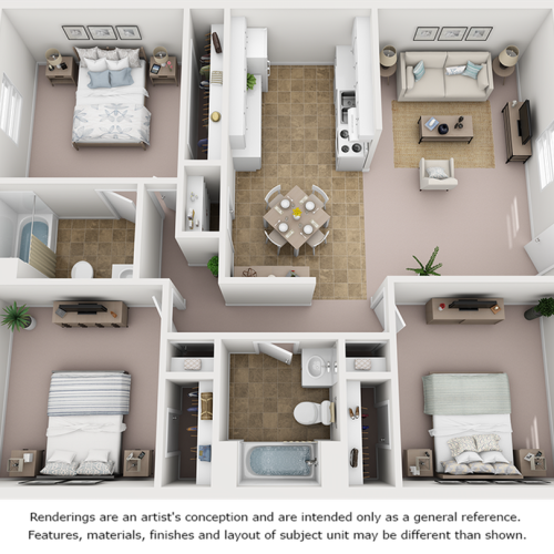Juniper floor plan with 3 bedrooms, 2 bathrooms and enhanced finishes