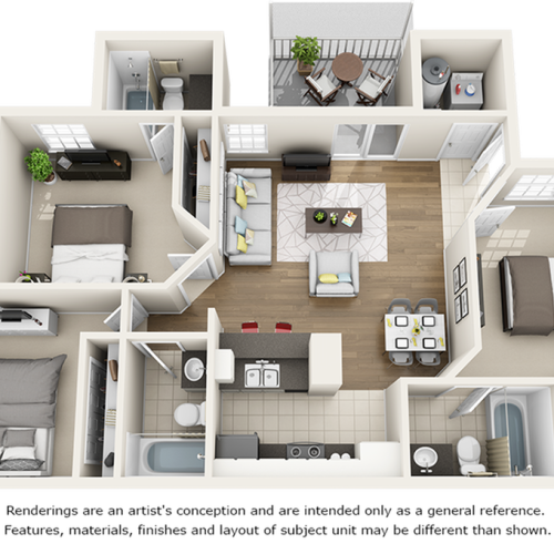 Live Oak 3 bedrooms 3 bathrooms floor plan with premium finishes