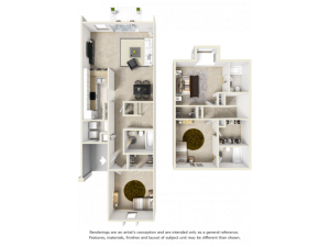 Biltmore floor plan with 3 bedrooms and 3 bathrooms