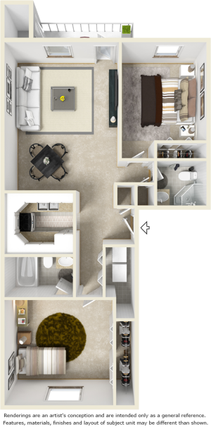 Nolita 2 bedrooms 2 bathrooms floor plan