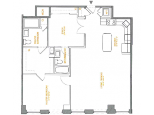 1 Bedroom Floor Plan | The Cliffs