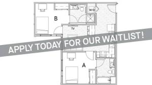2 Bedroom Floor Plan 3 | CSU Off Campus Housing | Uncommon Fort Collins