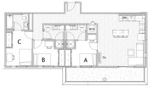 3 Bedroom Floor Plan | Apartments Near Csu | Uncommon Fort Collins
